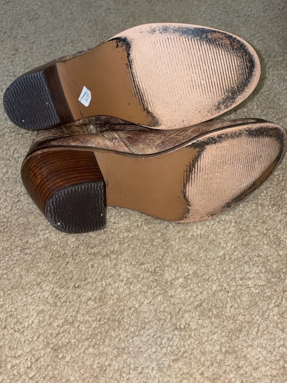 Women's Diba True Distressed Brown Leather Ankle Booties with Side Zip - Picture 5 of 5